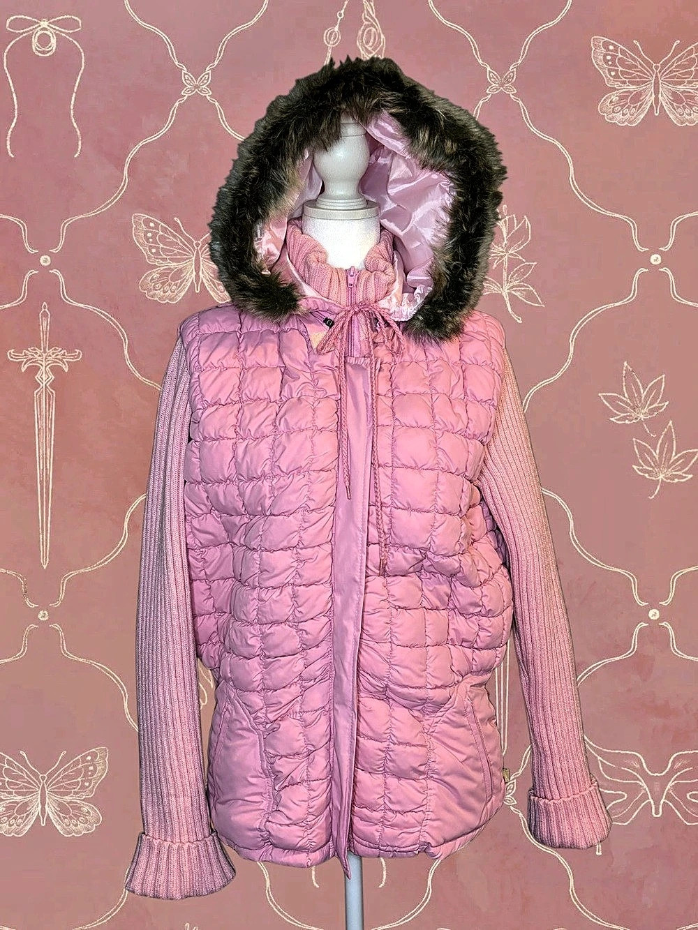 Y2K Fur Hooded Puffer Jacket
